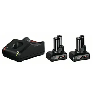 BOSCH. BATTERY 12V 6.0Ah 2pcs. +CHARGER GAL 12V-40