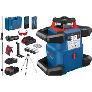 BOSCH. GRL 600 CHV ROTATABLE LASER +LR 60 RECEIVER +RC 6 REMOTE CONTROL +WM 6 HOLDER +BT170HD TRIPODS +GR240 PATCH 1xPC4,0Ah CASE