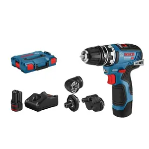 BOSCH. GSR 12V-35 FC 2x3,0Ah 35/20Nm SCREWDRIVER HEADS +4x GFA LB