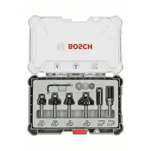 BOSCH MILLING CUTTER SET 6pcs. 8mm TRIM & EDGING CHUCK