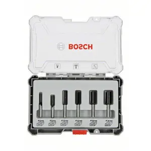 BOSCH MILLING CUTTER SET 6pcs. HANDLE 8mm STRAIGHT