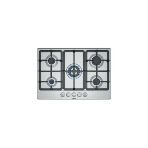 Ugradbena plinska ploča BOSCH Serie 4 PGQ7B5B90 (nehrđajući čelik, 75 cm, 5 zona)