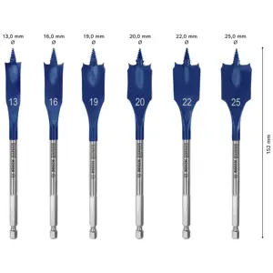 BOSCH SPADE DRILL BIT SET 6pcs. SELFCUT EXPERT