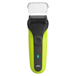 Braun Series 3 300 Electric Shaver, Razor for Men, Black/Volt Green