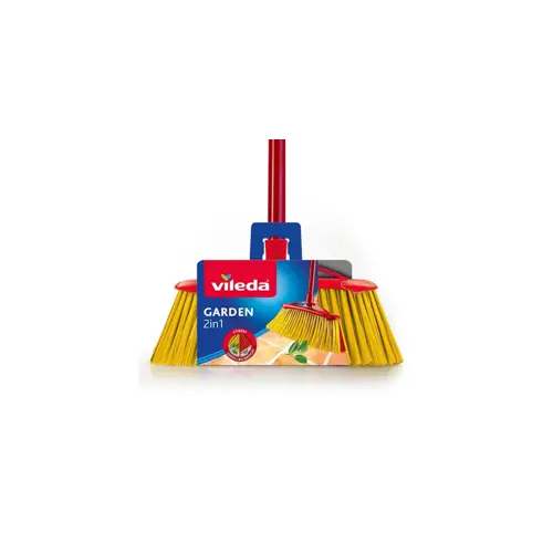Metla VILEDA 2u1 za vrt i vanjske prostore (crvena/žuta)