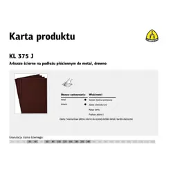 Brusni listovi s tkaninom KLINGSPOR (KL375J, 230mm x 280mm, gr. 40, 50 komada)