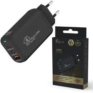 Brzi Punjač Extralink Smart Life 65W GaN (2x USB-C, USB-A, EXTRALINK, CHARESL02)