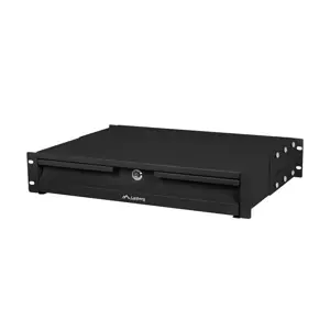 CABINET DRAWER 19" 2U 360MM BLACK LANBERG (2U/483X360MM LOAD CAPACITY UP TO 90KG, 4-POINT INSTALLATION)