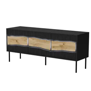 Cama INSERTO 3D TV cabinet 143.5x40x61.5 black + LED