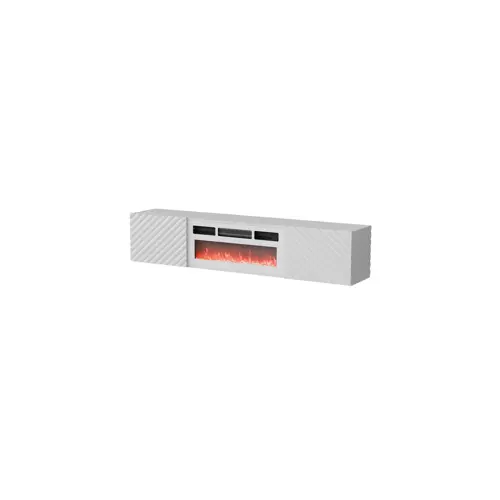 TV Kabinet CAMA MEBLE LARA 183x35x37 (bijela mat, bijeli kamin)