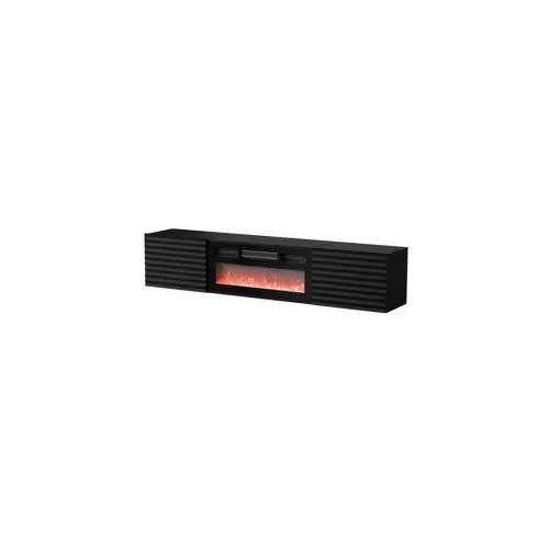 TV ormar CAMA MEBLE TULA 183x35x37 (crna mat + crni kamin)