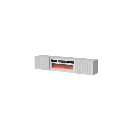 TV stolić CAMA MEBLE RTV ROTA 183x35x37 (bijela mat, bijeli kamin)