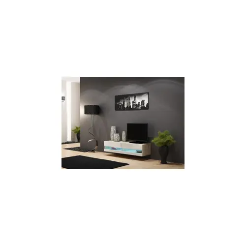 TV stalak CAMA MEBLE VIGO NEW 30/140/40 (sonoma, bijeli sjaj)