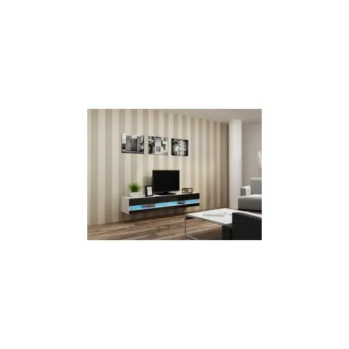 TV Stalak CAMA MEBLE VIGO NEW 30/180/40 (bijela/crna sjajna)