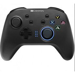 CANYON GP-W3 2.4G Wireless Controller with built-in 600mah battery, 1M Type-C charging cable ,6 axis motion sensor support nintendo switch ,android,PC X-input/D-input,ps3,normal size dongle,crna