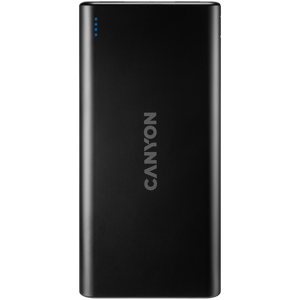 CANYON PB-106 Power bank 10000mAh Li-poly battery, Input 5V/2A, Output 5V/2.1A(Max), USB cable length 0.3m, 140*68*16mm, 0.24Kg crna