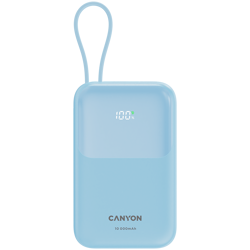 CANYON power bank OnPower 101 built-in cable 10000 mAh PD22.5W Blue