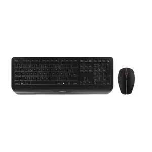 CHERRY Gentix Desktop keyboard Mouse included Office RF Wireless Swiss Black