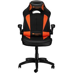 Gaming chair, PU leather, Original and Reprocess foam, Wood Frame, Butterfly mechanism, up and down armrest, Class 4 gas lift, Nylon 5 Stars Base,50mm PU caster crna+Orange.