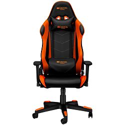 Gaming chair, PU leather, Original foam and Cold molded foam, Metal Frame, Butterfly mechanism, 90-165 dgree, 3D armrest, Class 4 gas lift, Nylon 5 Stars Base, 60mm PU caster crna+Orange.