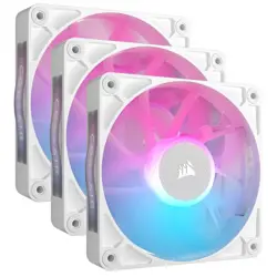Ventilator za računalo CORSAIR iCUE LINK RX120 RGB Series, PWM Fan 3 Pack - 120 mm (Bijela, RGB osvjetljenje, 120mm, PWM kontrola)