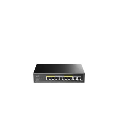 Mrežni prekidač CUDY model GS1010PE (Gigabit Ethernet 10/100/1000, Power over Ethernet PoE, Crna)