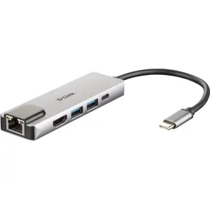 D-Link DUB-M520 laptop dock/port replicator Wired Thunderbolt 3 Aluminium