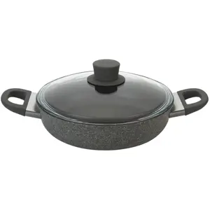 Deep granite frying pan with 2 handles and lid Ballarini Murano - 24 cm
