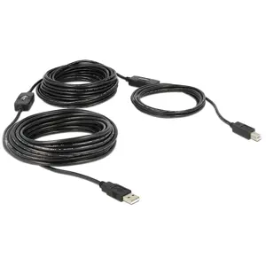 DeLOCK 20m, USB2.0-A - USB2.0-B USB cable USB A USB B Black