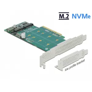 Delock PCIe x8 to 2 x NVMe M.2 Key M Card
