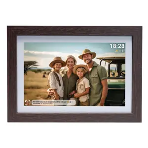 Denver PFF-1042DWMK2 digital photo frame Wood 25.6 cm (10.1") Touchscreen Wi-Fi