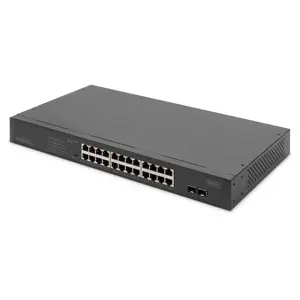 Digitus 24-Port Gigabit Netzwerkswitch, 19 Zoll, unmanaged,2 Uplink Ports, SFP