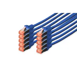 DIGITUS CAT 6 S/FTP Patchkabel, 10 StĂĽck, 2m, blau