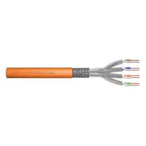 Digitus Cat.7 S/FTP installation cable, 500 m, simplex, Cca-s1a d1 a1, 500 m, Cat7, S/FTP (S-STP), Orange