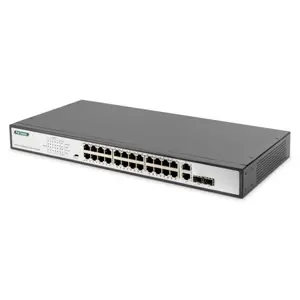 Digitus | Fast Ethernet PoE Switch 24-port PoE + 2 Combo, 370W PoE | DN-95343 | Unmanaged | Desktop | Power supply type Internal