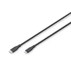 DIGITUS USB 2.0 Kabel Typ C-Lightning Silikon 2m MFI schwarz