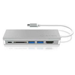Docking stanica ICY BOX IB-DK4034-CPD, USB-C na 1x USB-C power delivery, 2x USB-A 3.0, 1x HDMI, 1x RJ45, 1x SD