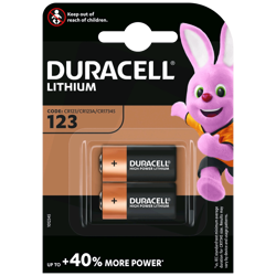 Baterija DURACELL CR123A, litij, 3V, blister 2 kom