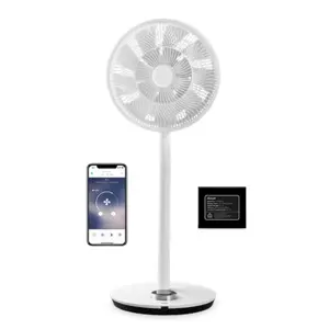Duux | Smart Fan | Whisper Flex Smart with Battery Pack | Stand Fan | White | Diameter 34 cm | Number of speeds 26 | Oscillation | 2-22 W | Yes | Timer
