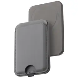 Dviced Leather magsafe foldable cardholder and stand - Grey