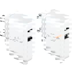 Dviced Wall charger 35W GaN 1 USB-A, 1 USB-C EU w cable - White