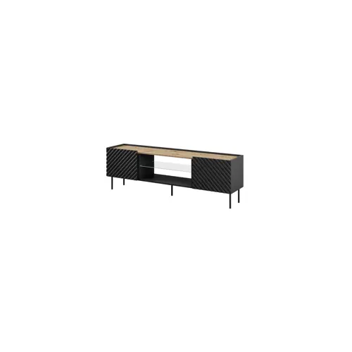 RTV kabinet CAMA MEBLE EF ONDA (180x40x39-58, za postavljanje na pod ili montažu na zid, crna)