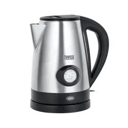 Electric kettle with water temperature indicator, TEESA, stainless steel, 2200W, 1,7L