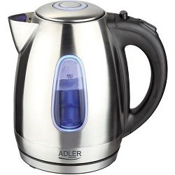 Električni čajnik ADLER AD 1223 (1.7 L, nehrđajući čelik, 2200 W) crna
