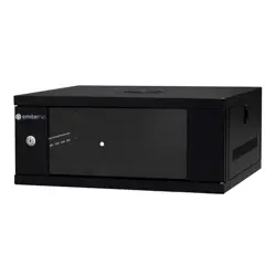 EMITERNET Light, undivided hanging cabinet 19'' 4U, sheet metal/glass door, 550×450×230mm width/depth/height. EM/SH02B5404-08
