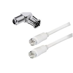 F-konektor GBC, satelitski kabel, 1.5m, bijeli