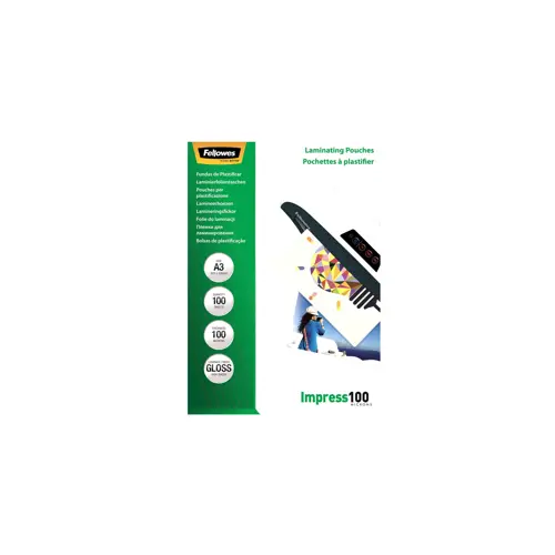 Laminacijska folija FELLOWES A3 Glossy 100 Micron - pakiranje od 100 komada (Glossy, 100 mikrona, A3 format)