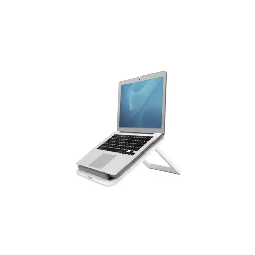 Fellowes Laptop Stand for Desk - I-Spire Quick Lift Adjustable Laptop Stand for the Home and Office - Portable Laptop Stand with 7 Height Adjustments - Max Monitor Size 17", Max Weight 4KG - White