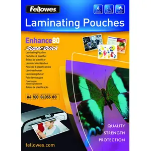 Fellowes SuperQuick A4 Glossy 80 Micron Laminating Pouch