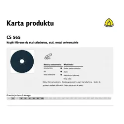Fibro disk KLINGSPOR CS565 125mm gr. 36 (25 komada)